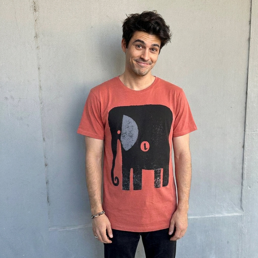 AI creative — Elephant+Bird Ginger Spice Mens Tee