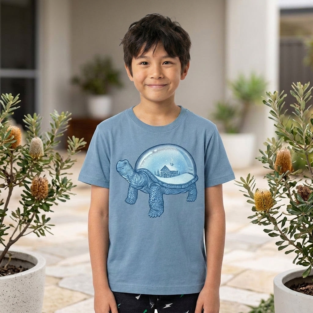 Turtle Home Kids Tee - Steel Blue