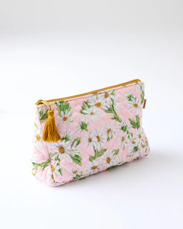 Sweet Daisy Quilted Cotton Toiletry Purse One Size