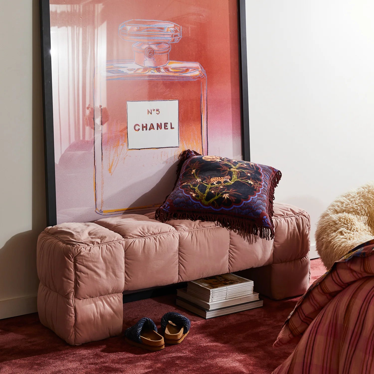 Sage x Clare: Andrea Velvet Cushion - Ink