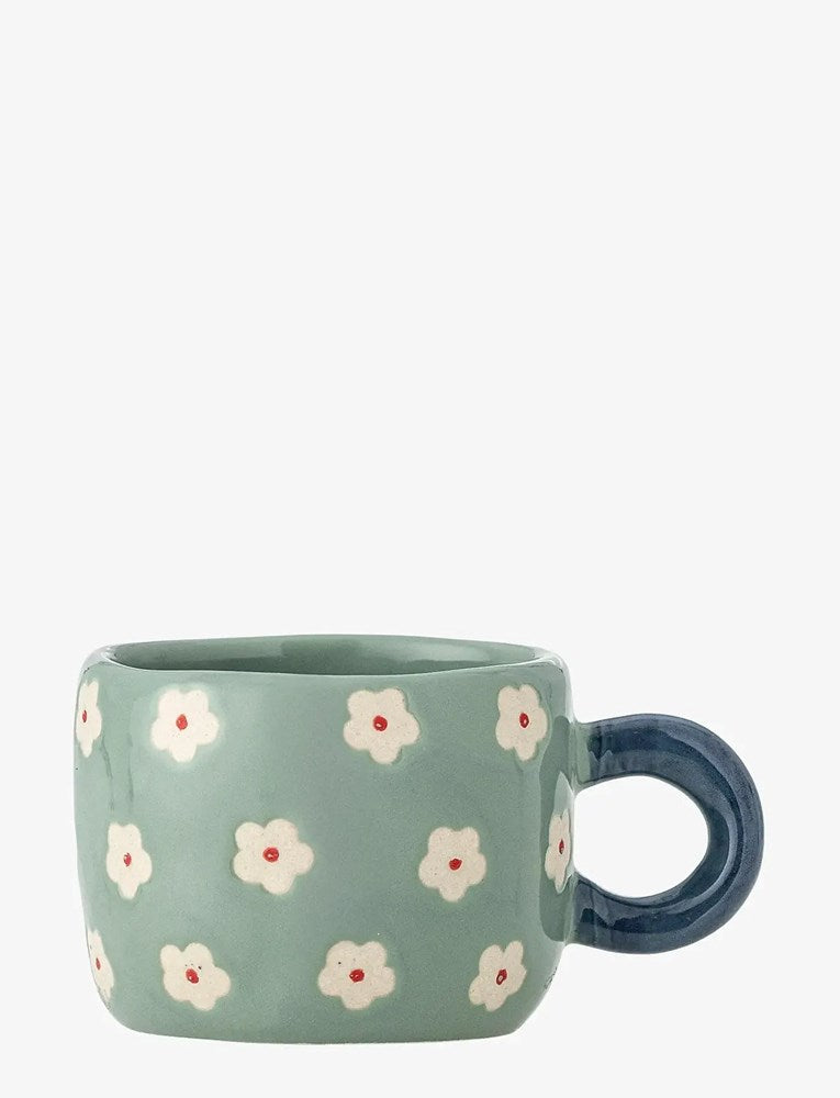 Bloomingville Nini Stoneware Cup - White Flowers