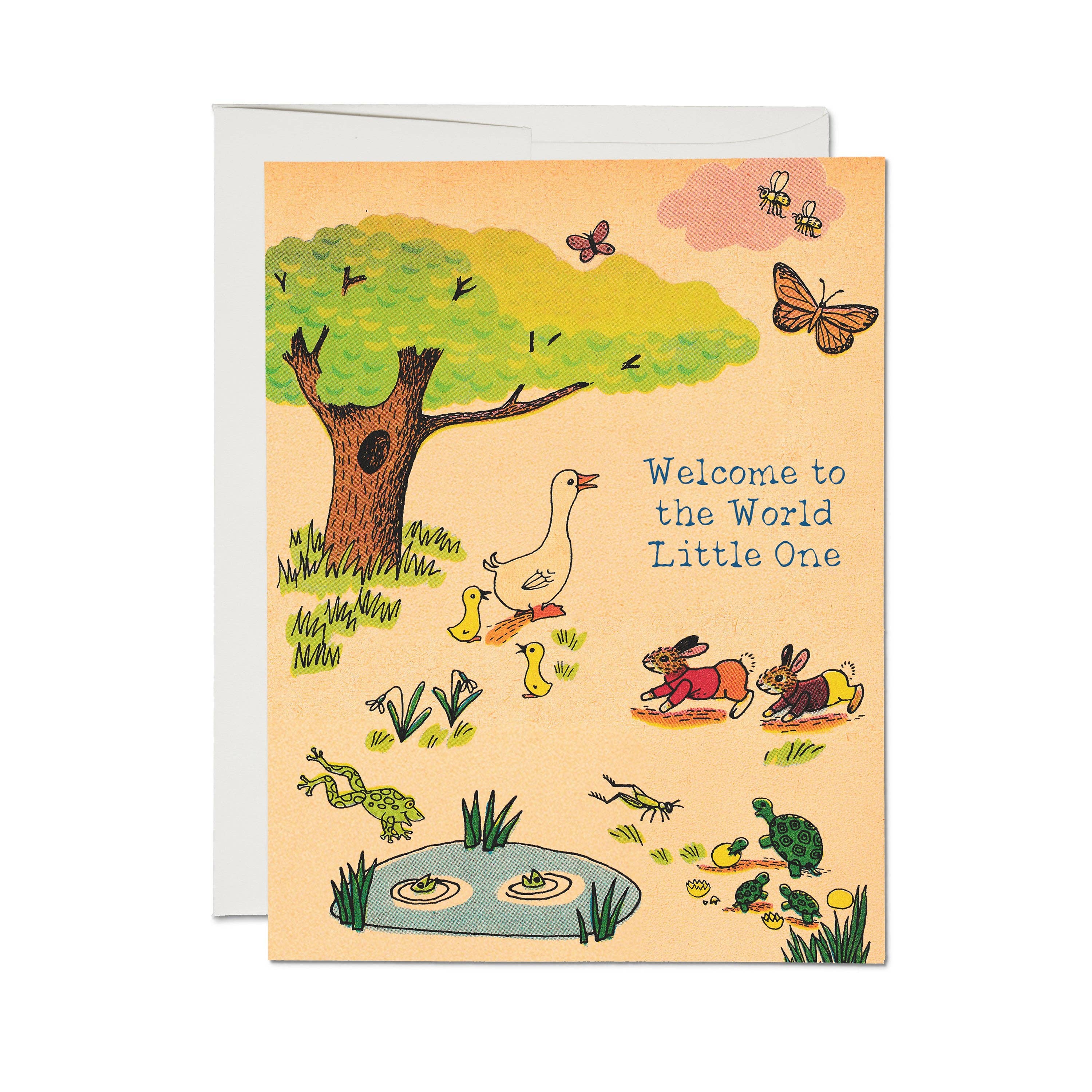 Red Cap Whimsy Hollow Pop-Up Greeting Card
