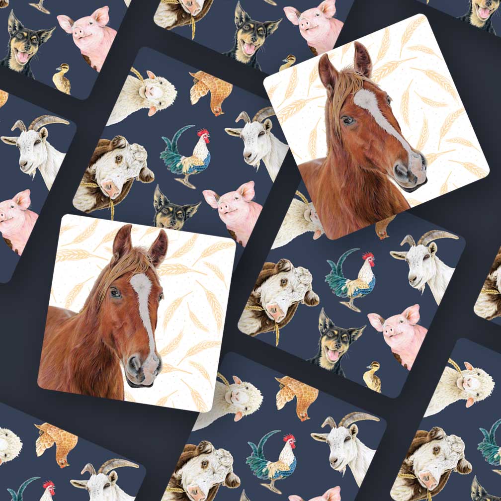 Popcorn Blue Farm Friends Memory Game