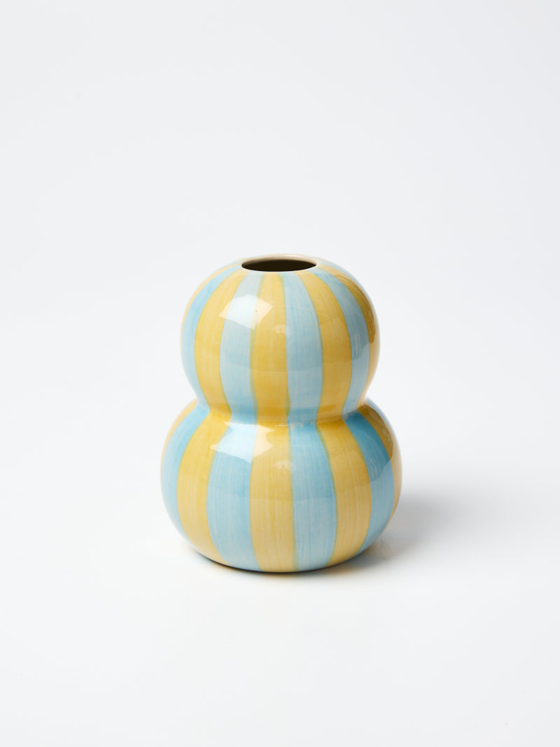 Jones & Co Fonda Vase - Yellow Blue Stripe