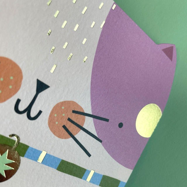 Raspberry Blossom: Happy Birthday Cat Card - Brightside