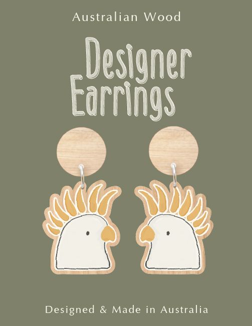 White Cockatoo Earrings