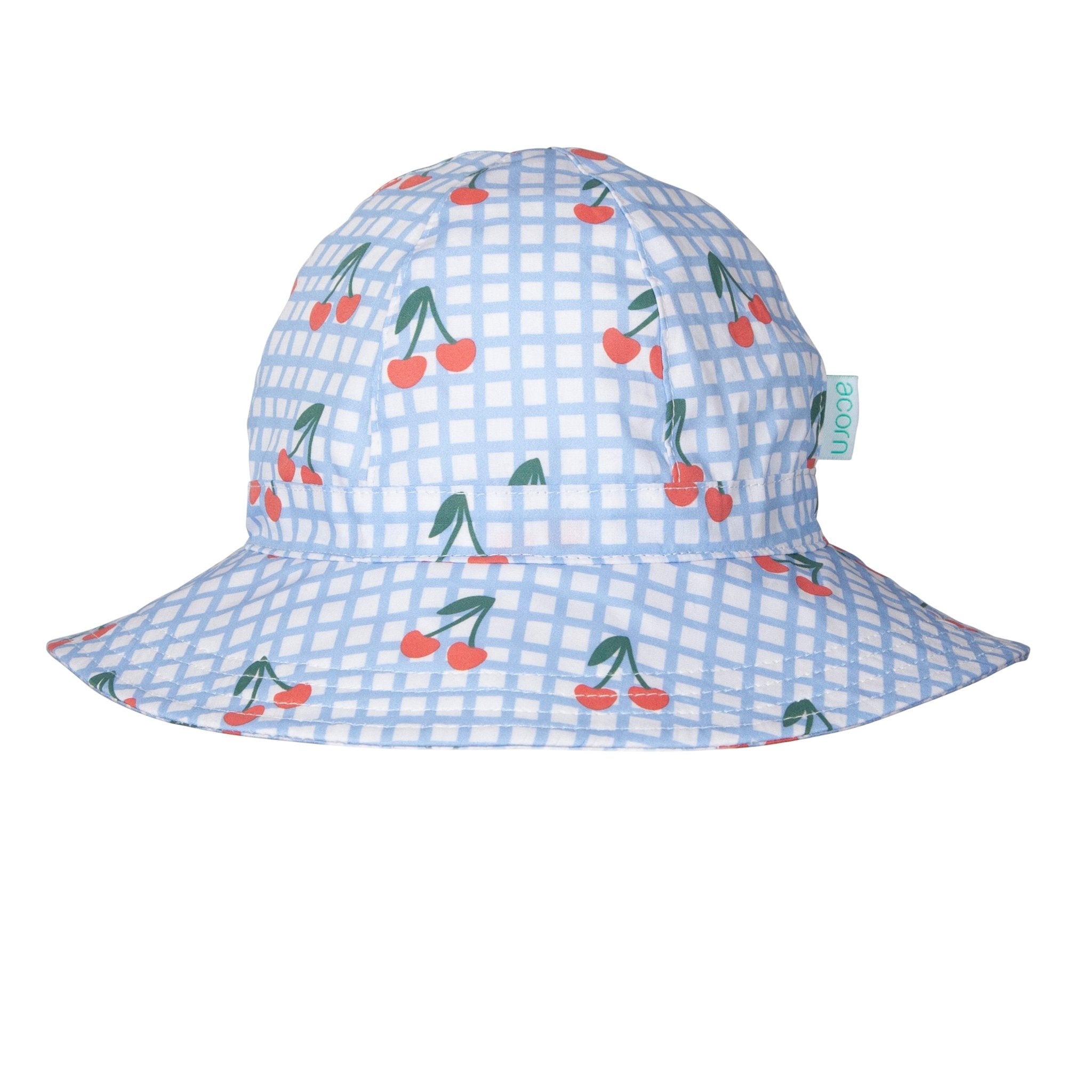 Acorn Kids Cherry Checks Wide Brim Sunhat