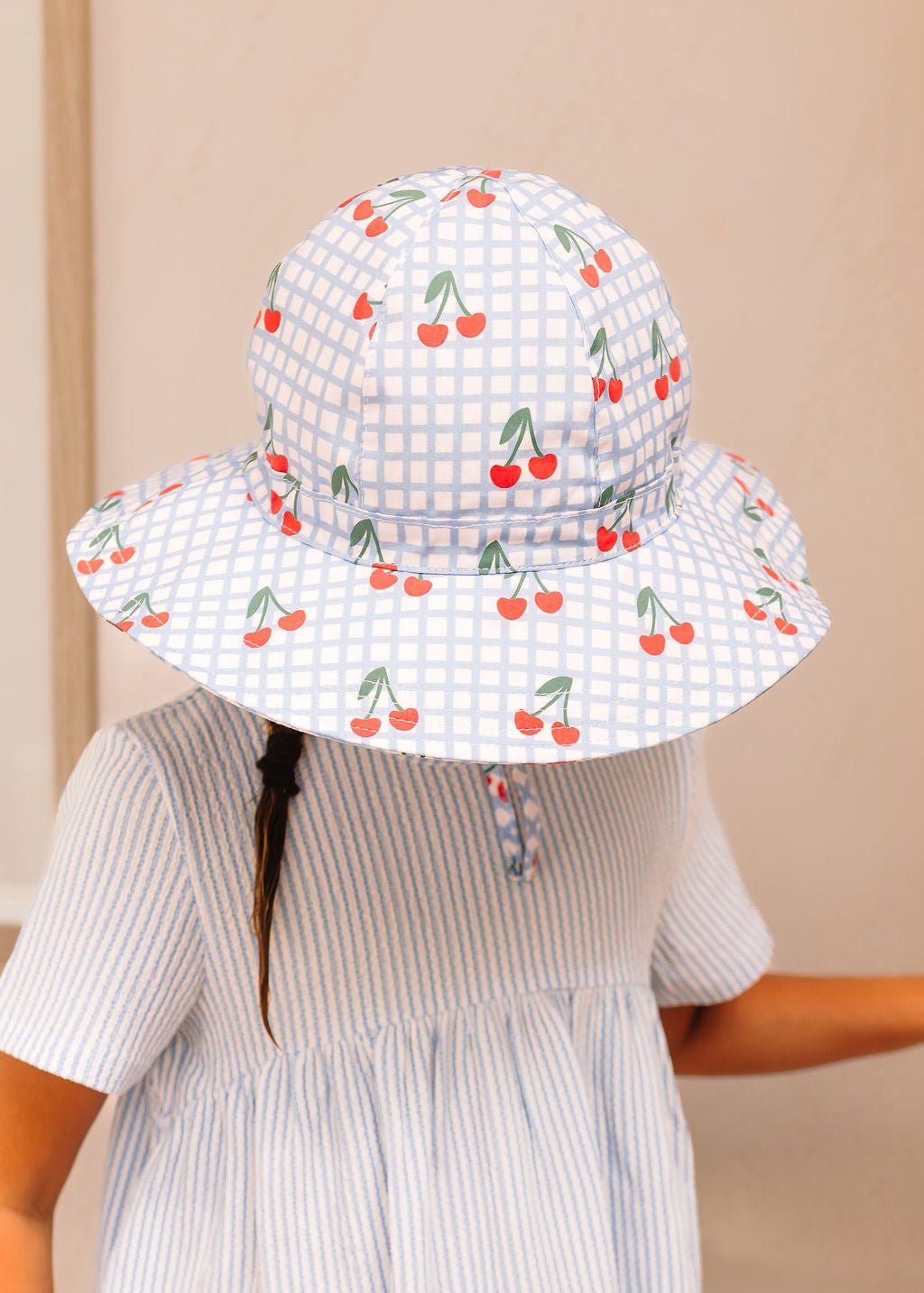Acorn Kids Cherry Checks Wide Brim Sunhat