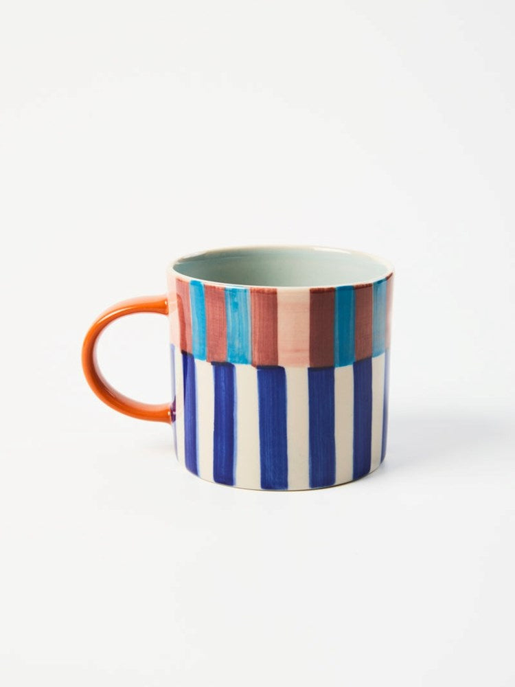 Jones & Co: Bloomie Blue Stripe Mug