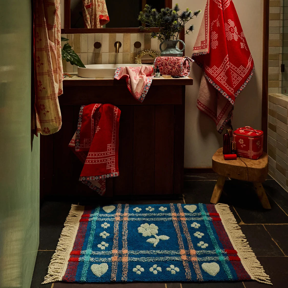 Sage and Clare: Josephine Bath Mat - Blue Bell