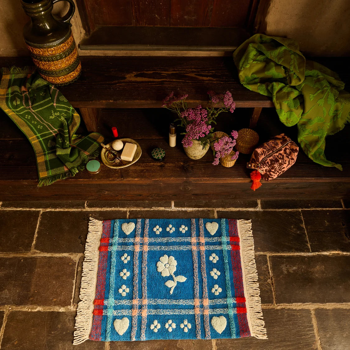 Sage and Clare: Josephine Bath Mat - Blue Bell