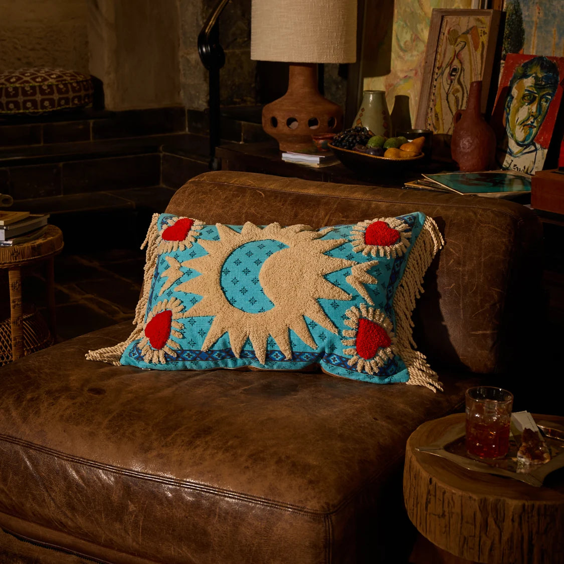 Sage and Clare: Yadira Reversible Tufted Cushion - Feather Insert