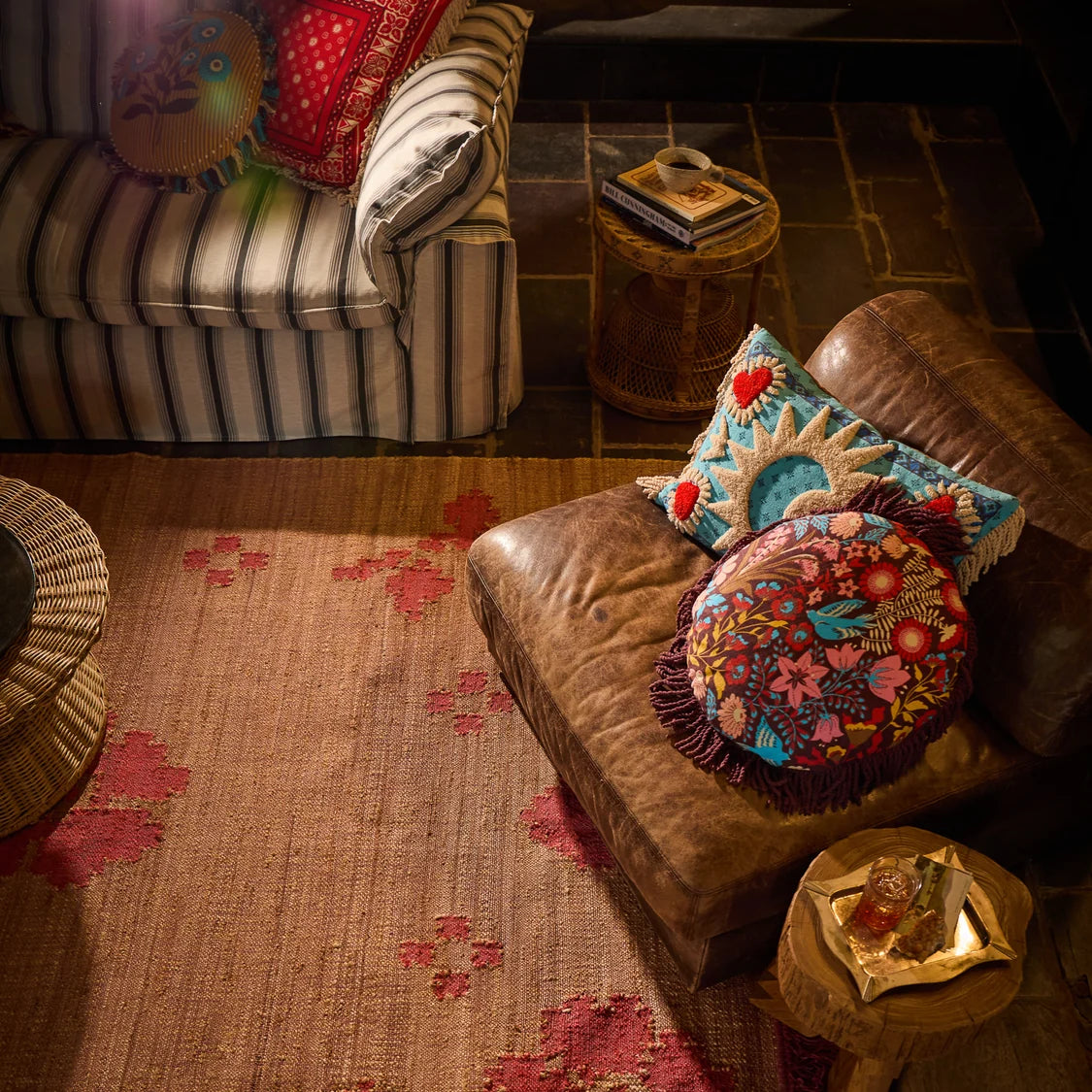 Sage and Clare: Yadira Reversible Tufted Cushion - Feather Insert