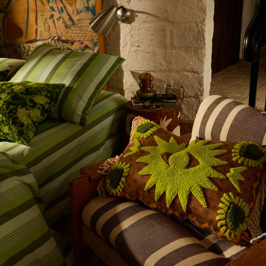 Sage and Clare: Yadira Reversible Tufted Cushion - Feather Insert
