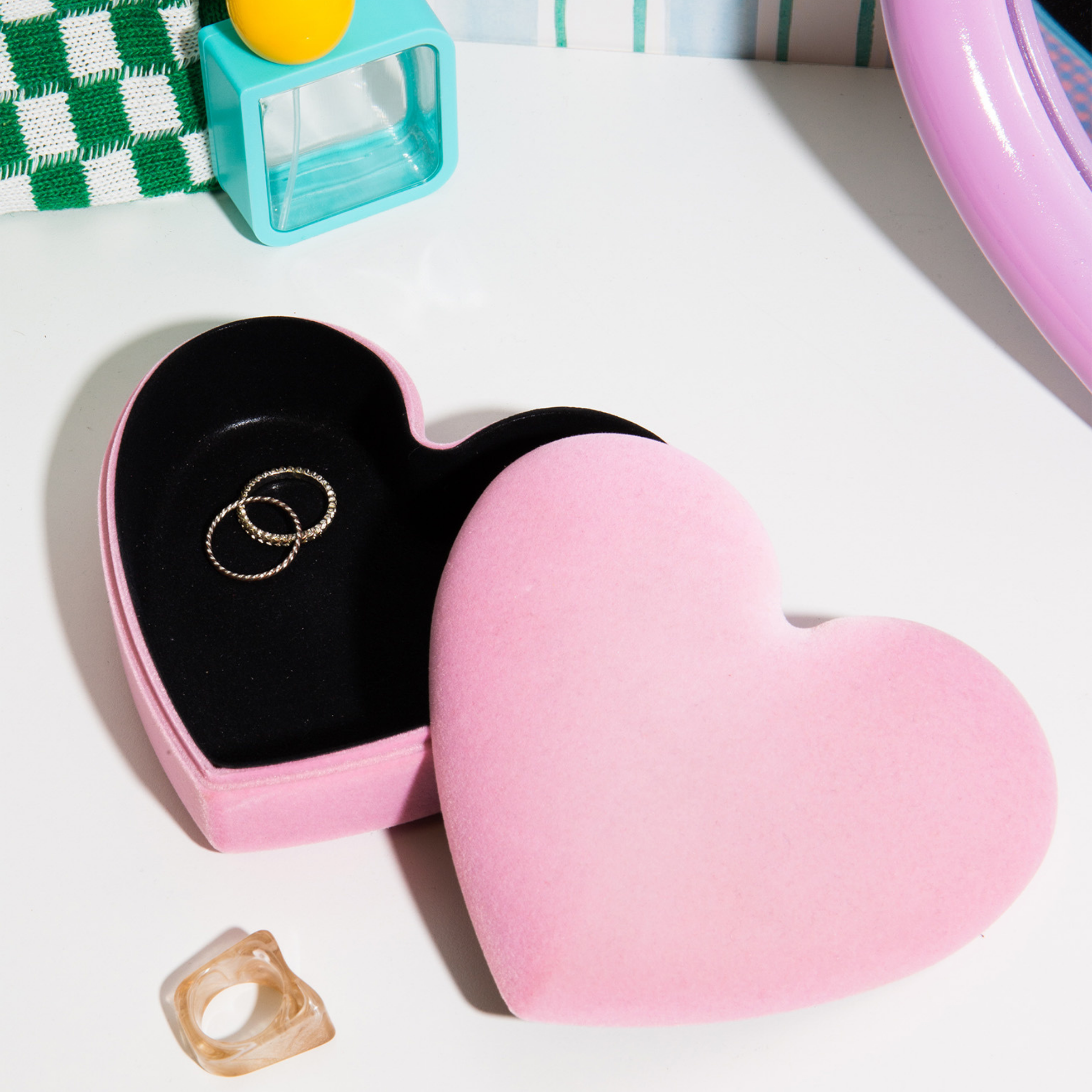 Doiy Love Velvet Storage Box - Pink Heart