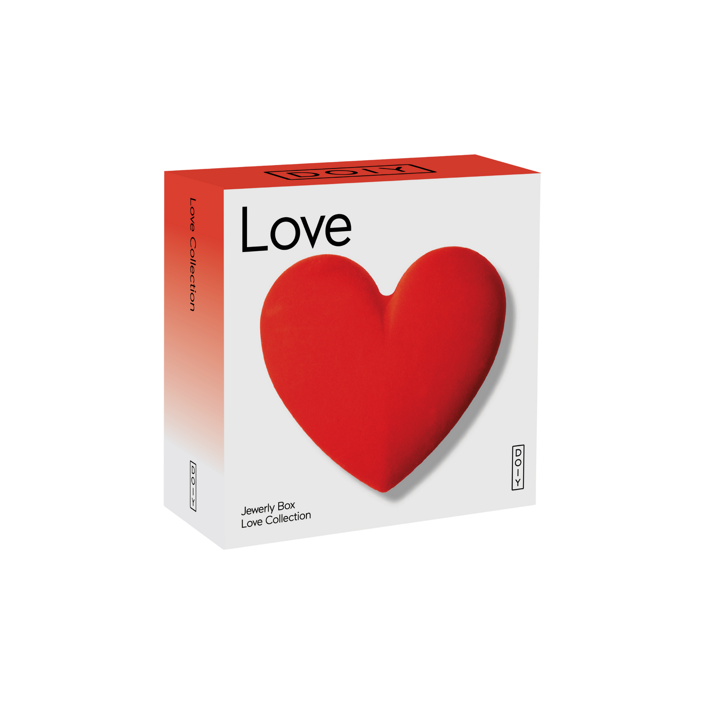 Doiy Love Velvet Storage Box - Red Heart