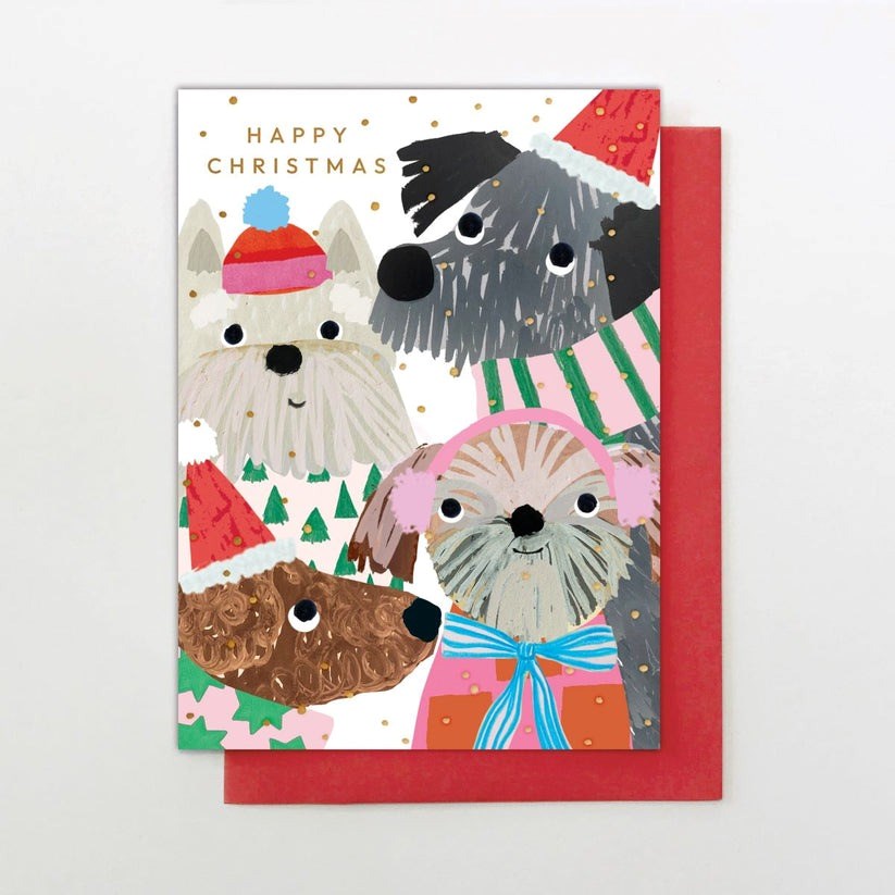 Stop The Clock: Dogs In The Snow Xmas Card