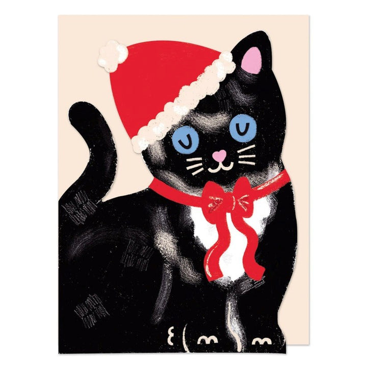 Raspberry Blossom Xmas Card: Bow-Wows & Meow-Wows Cat