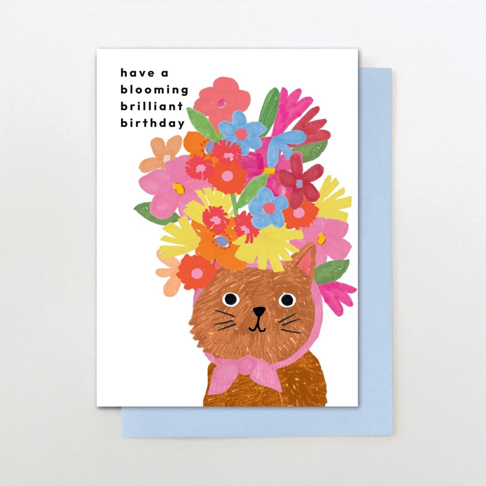 Stop The Clock: Blooming Cat Birthday Card