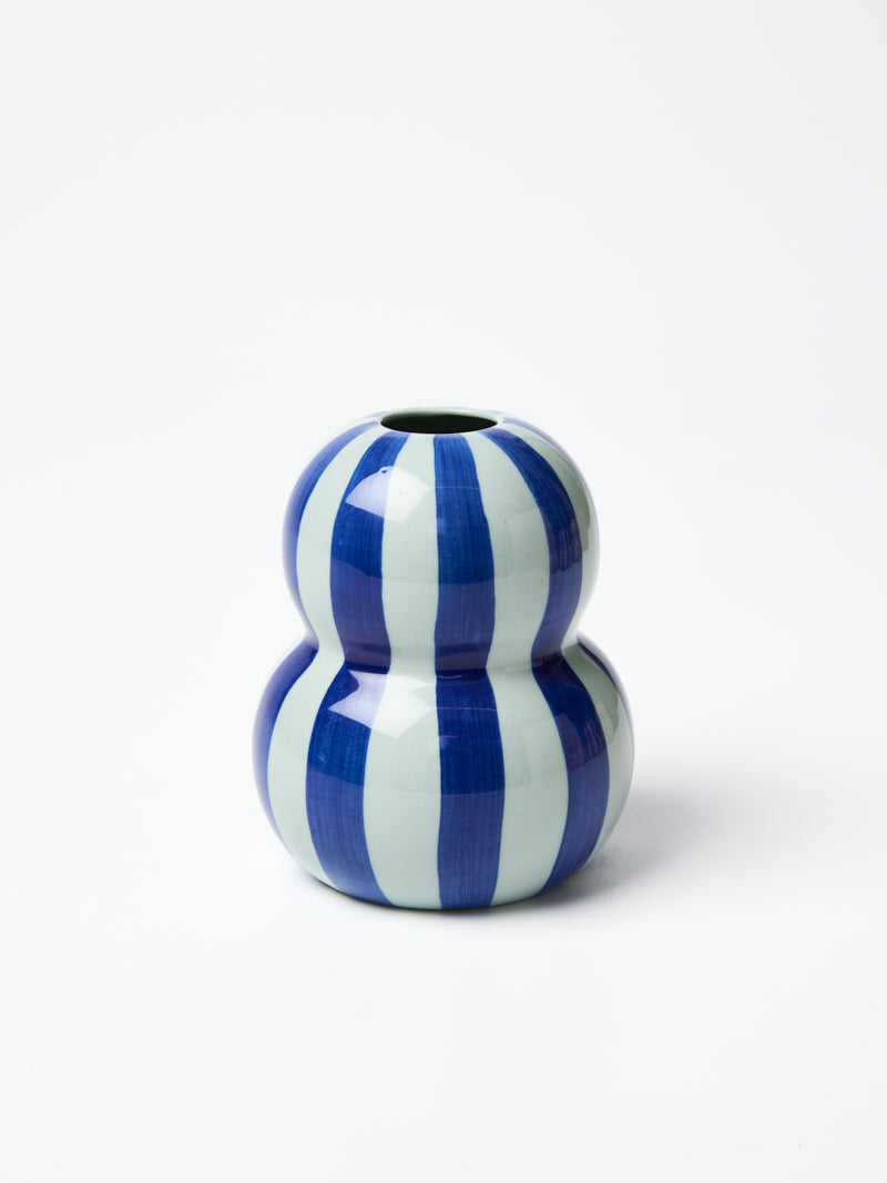 Jones & Co Vase - Tonal Blue Stripe