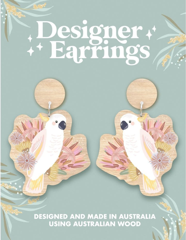 Christie Williams: Cockatoo Wooden Earrings