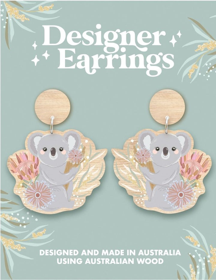 Christie Williams: Koala Wooden Earrings