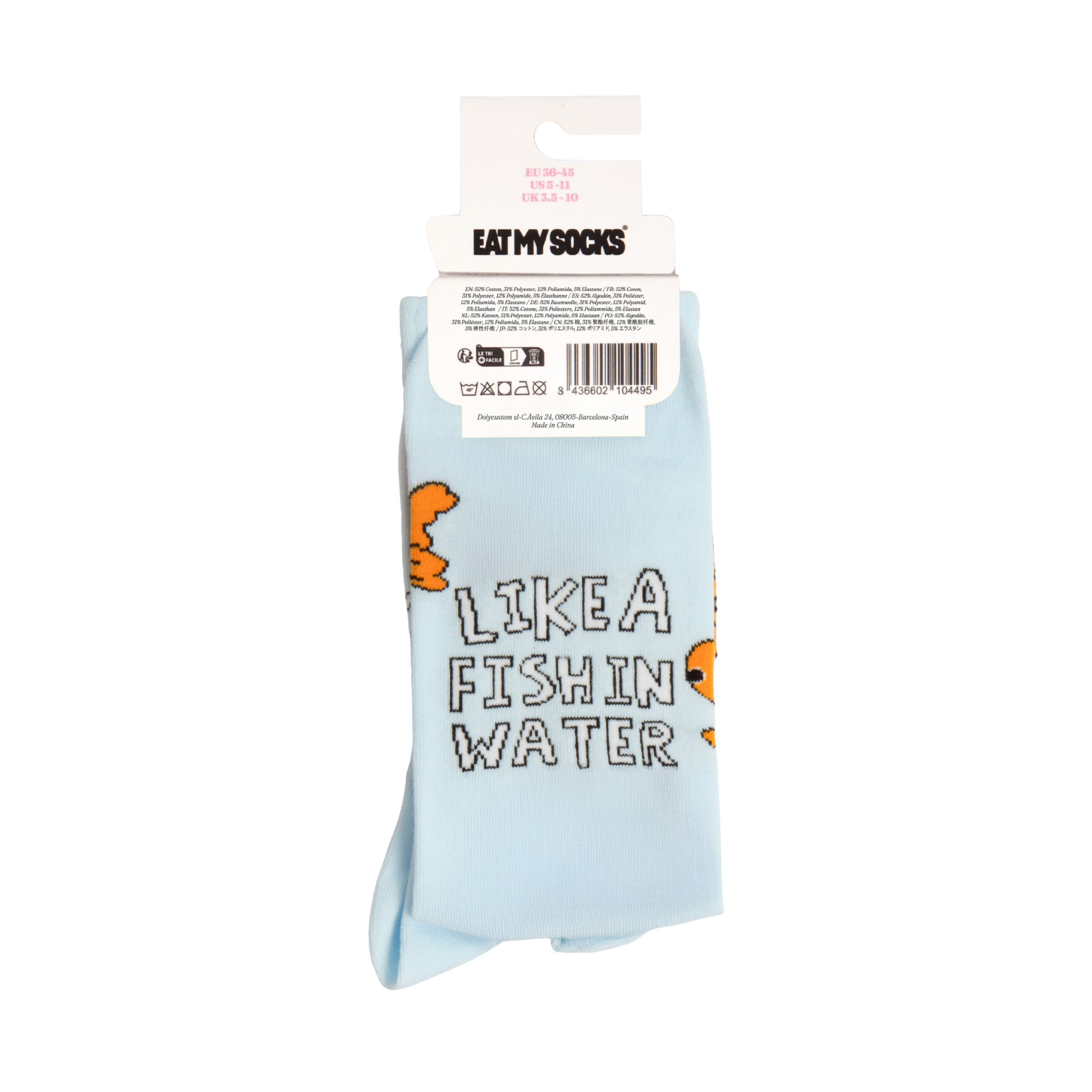 Eat My Socks Goldfish Crew Socks
