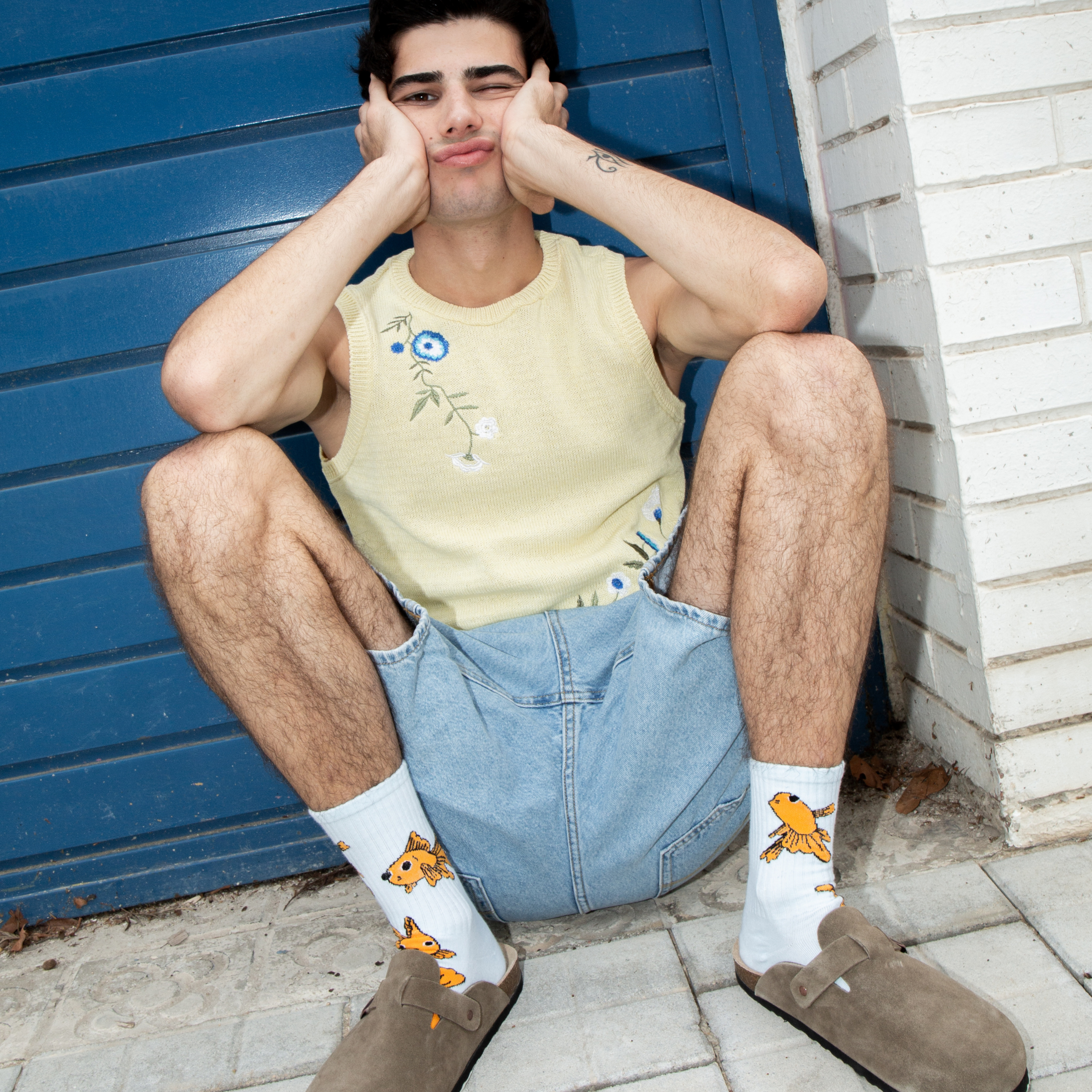 Eat My Socks Goldfish Crew Socks