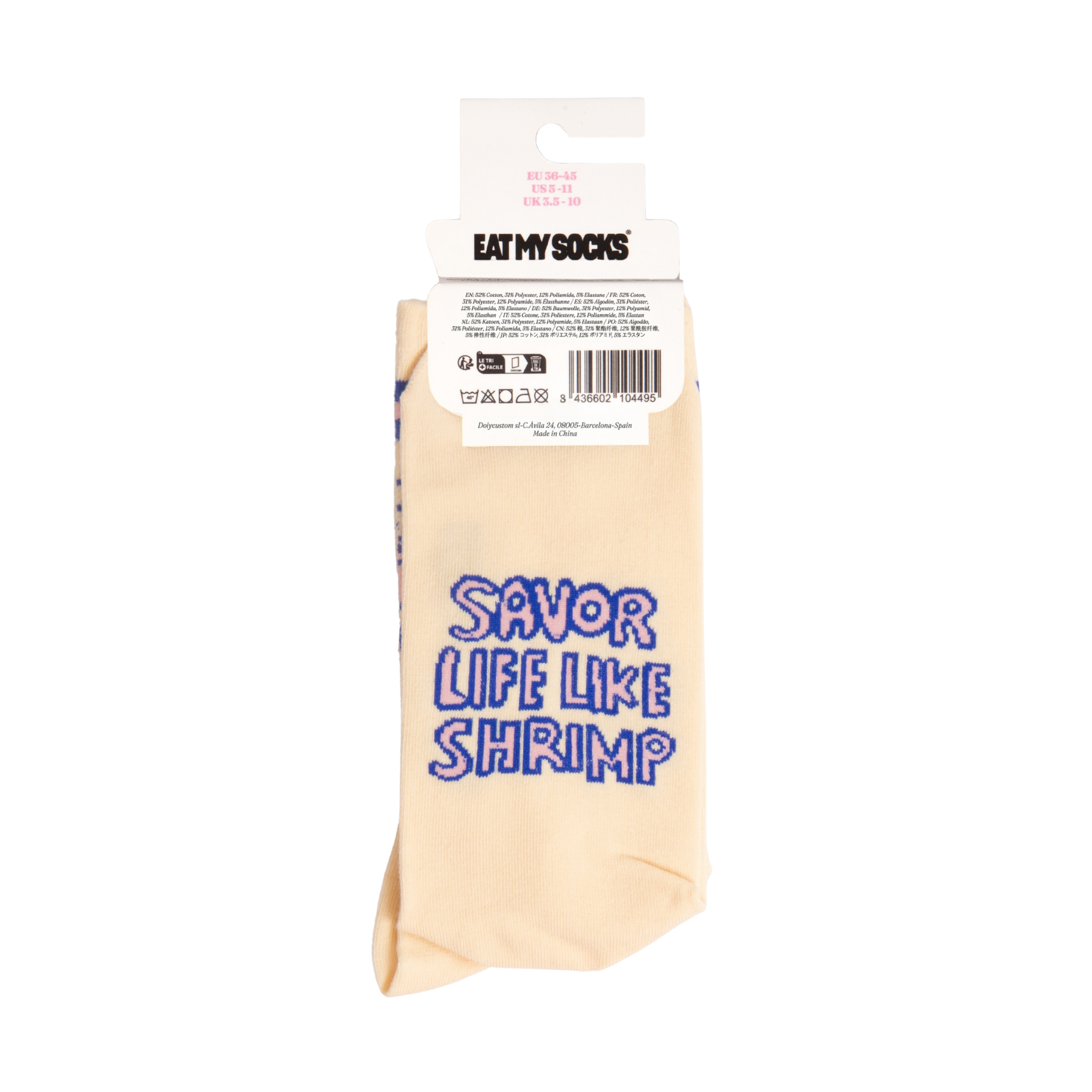 Eat My Socks Crew Socks - Shrimp Cocktail