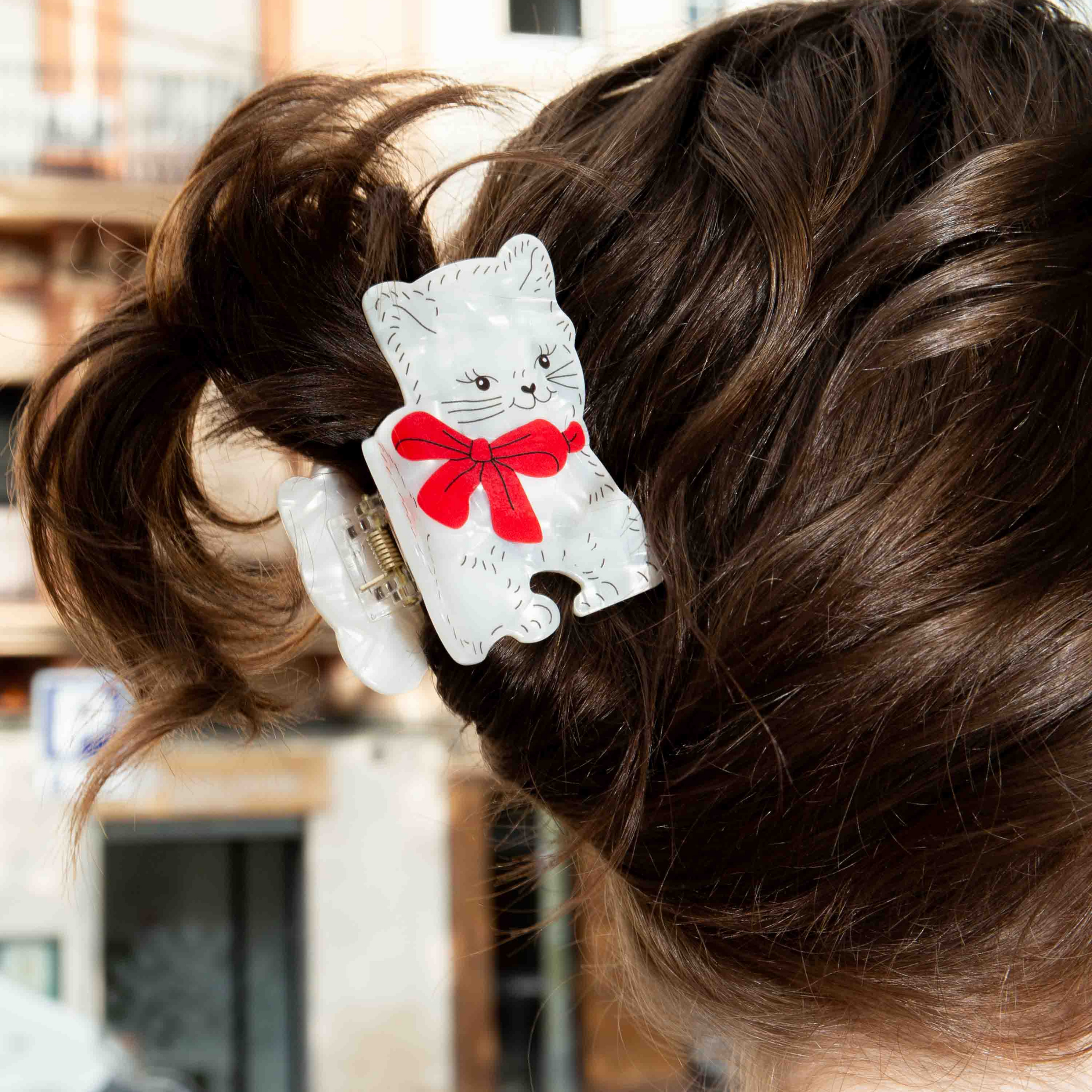 Eat My Socks Hair Claw - Vintage Cat