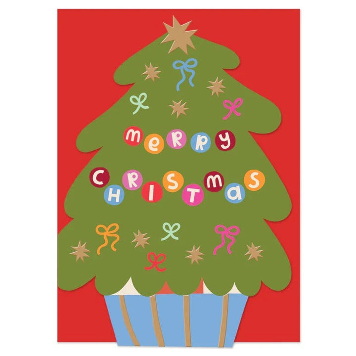 Raspberry Blossom Xmas Card: Christmas Tree Brightside