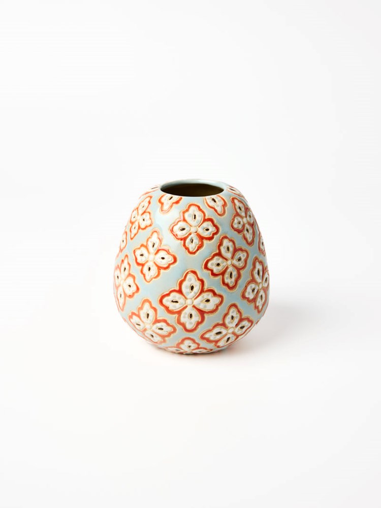 Jones & Co: Pollen Vase Blue Paisley