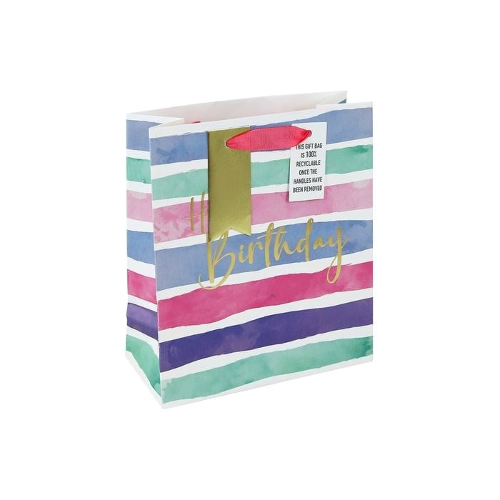 Eurowrap - Birthday Stripes Medium Gift Bag