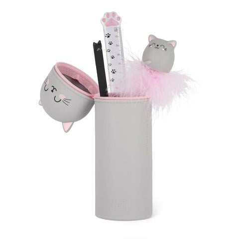 Legami: 2-in-1 Silicone Pencil Case - Kawaii - Kitty