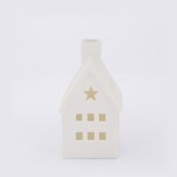 Light Up Porcelain House with Chimney White X Small