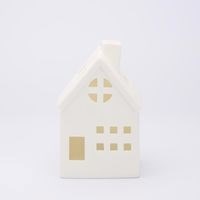 Light Up Porcelain House with Chimney White Small