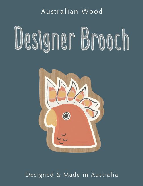 Orange Cockatoo Brooch