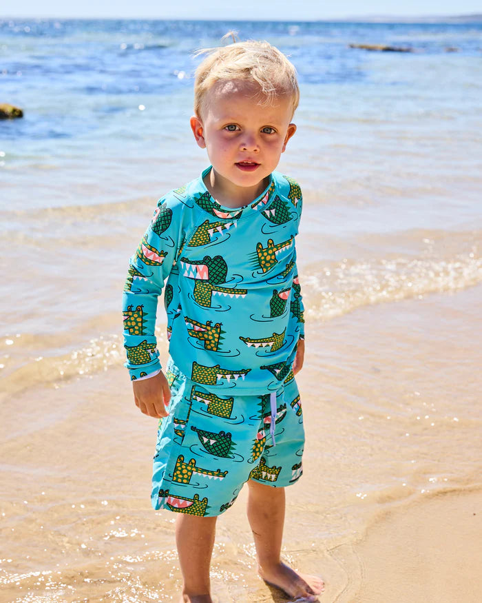 Kip & Co: Crocodile Rock Green Rash Vest