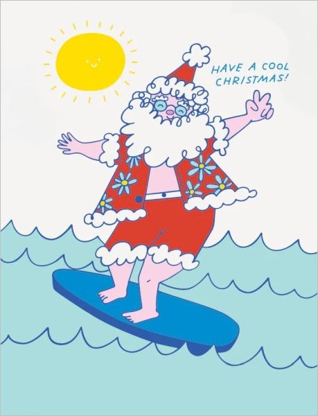 Card Surfin Santa