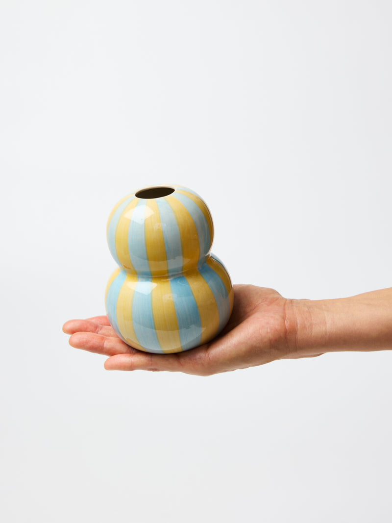 Jones & Co Fonda Vase - Yellow Blue Stripe