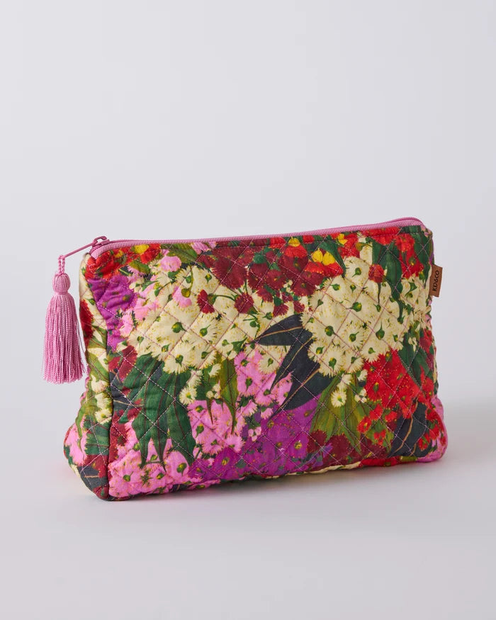 Kip & Co Australian Bush Blossom Quilted Cotton Toiletry Purse
