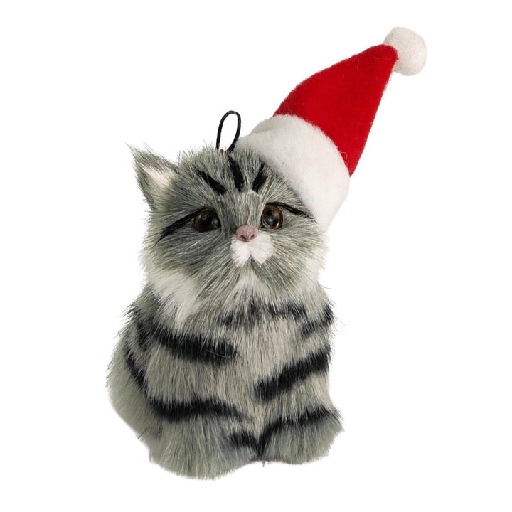 Urban Products: Christmas Hanging Decoration Grey Cat with Hat