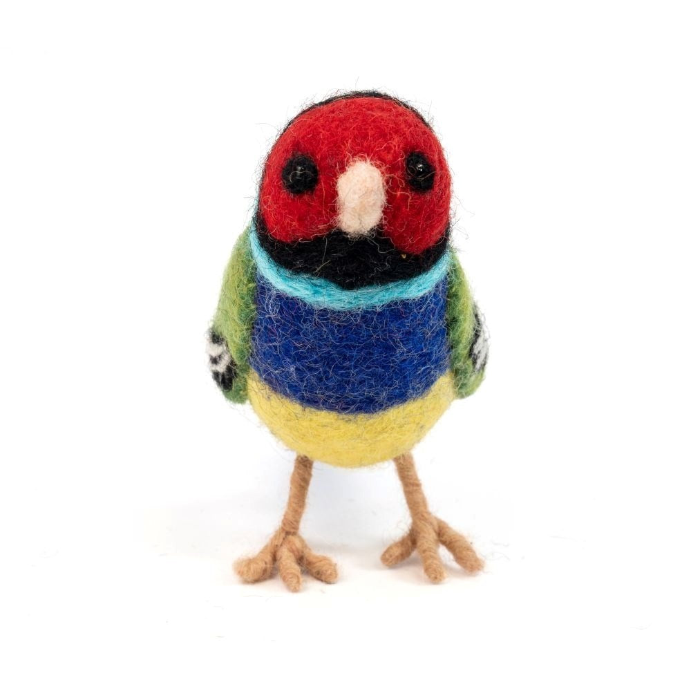 Handmade Felted Gouldian Finch