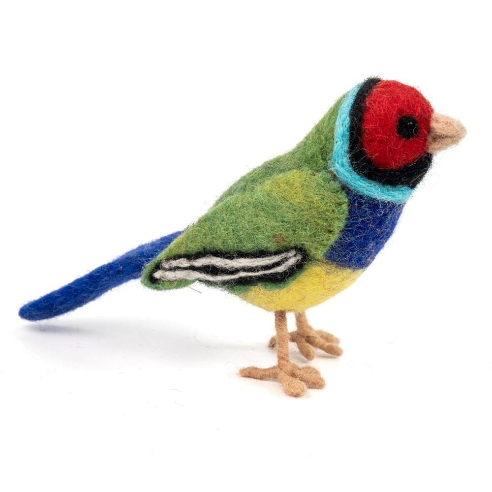 Handmade Felted Gouldian Finch