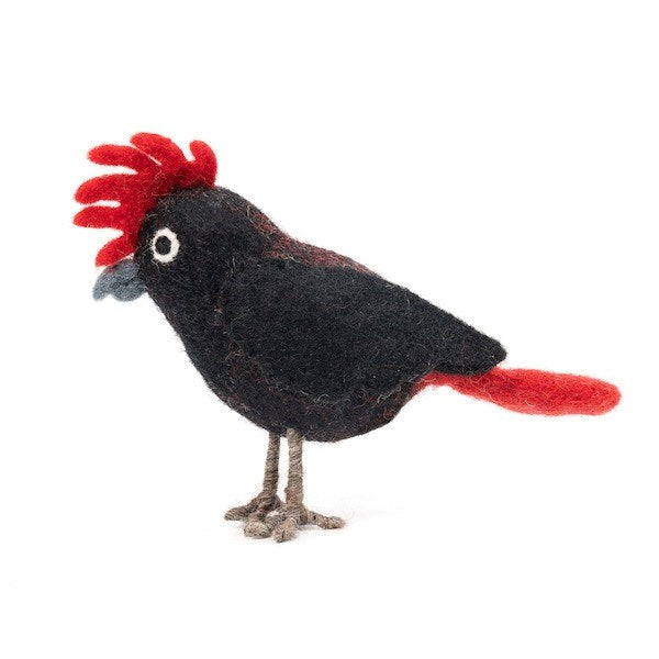 Handmade Felted Black Cockatoo