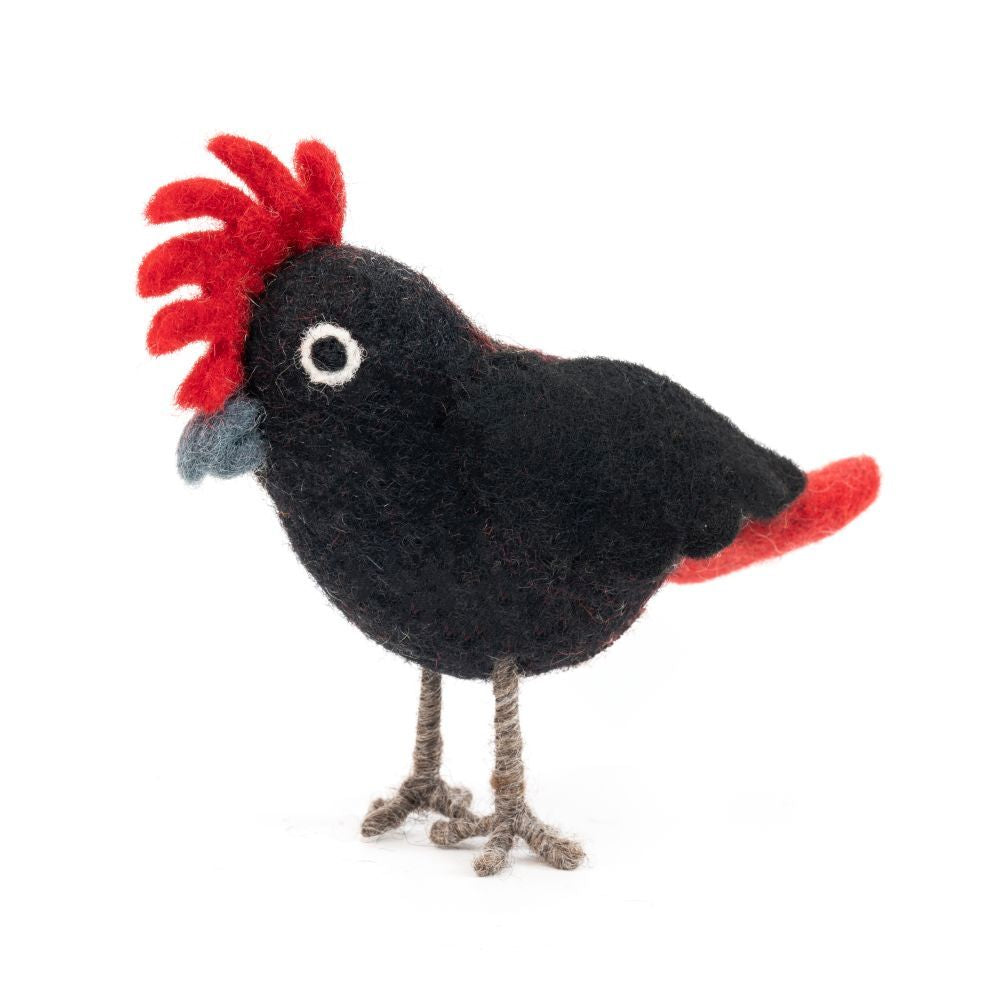 Handmade Felted Black Cockatoo