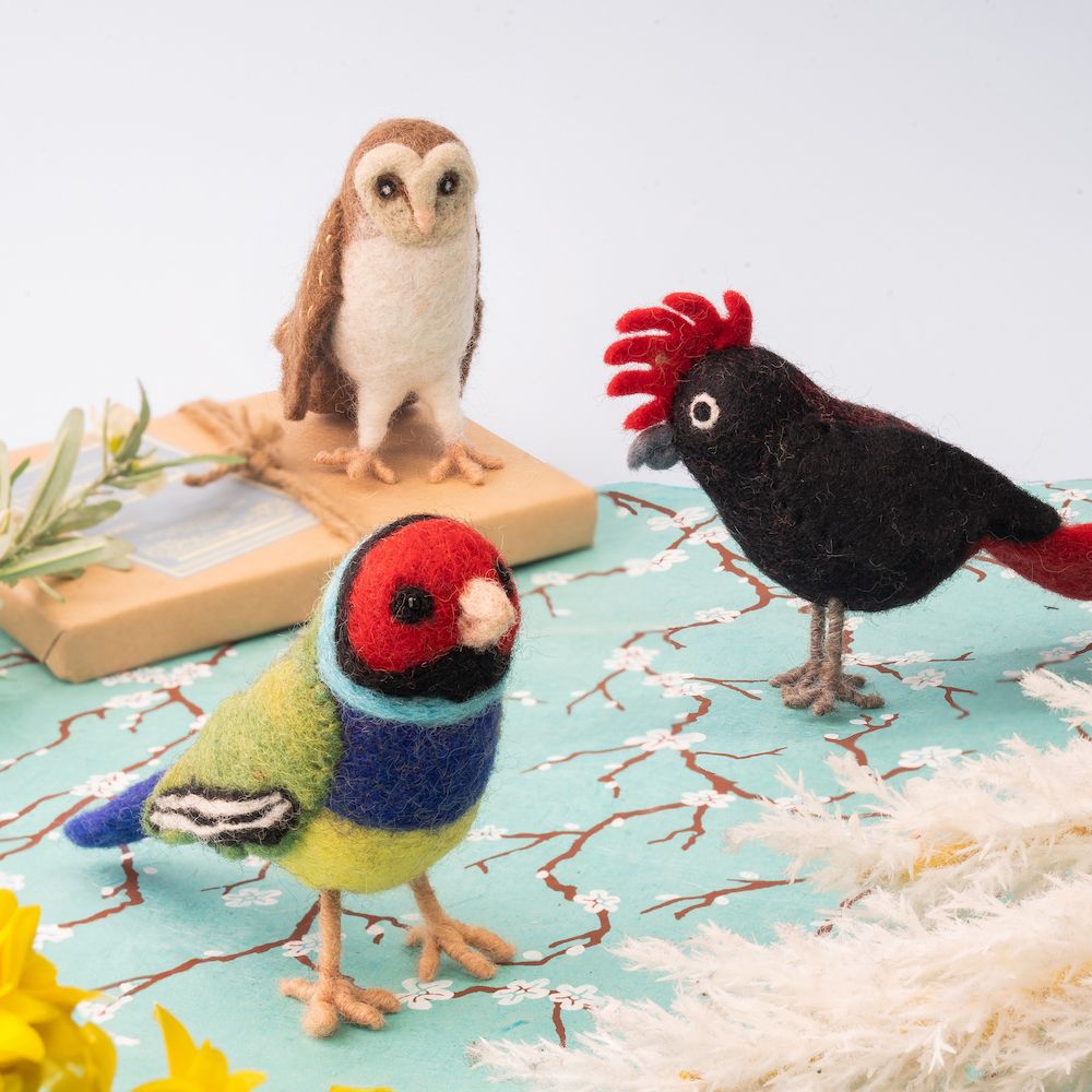 Handmade Felted Gouldian Finch