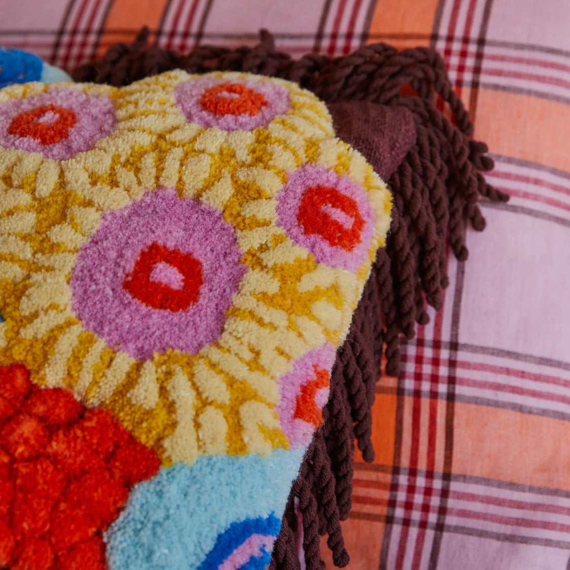 Sage and Clare: Cora Tufted Cushion - Garnet