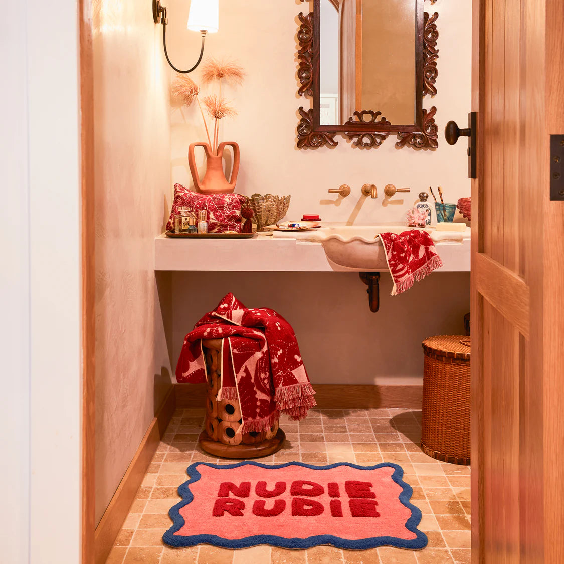SAge x Clare: Amalie Nudie Bath Mat - Hibiscus
