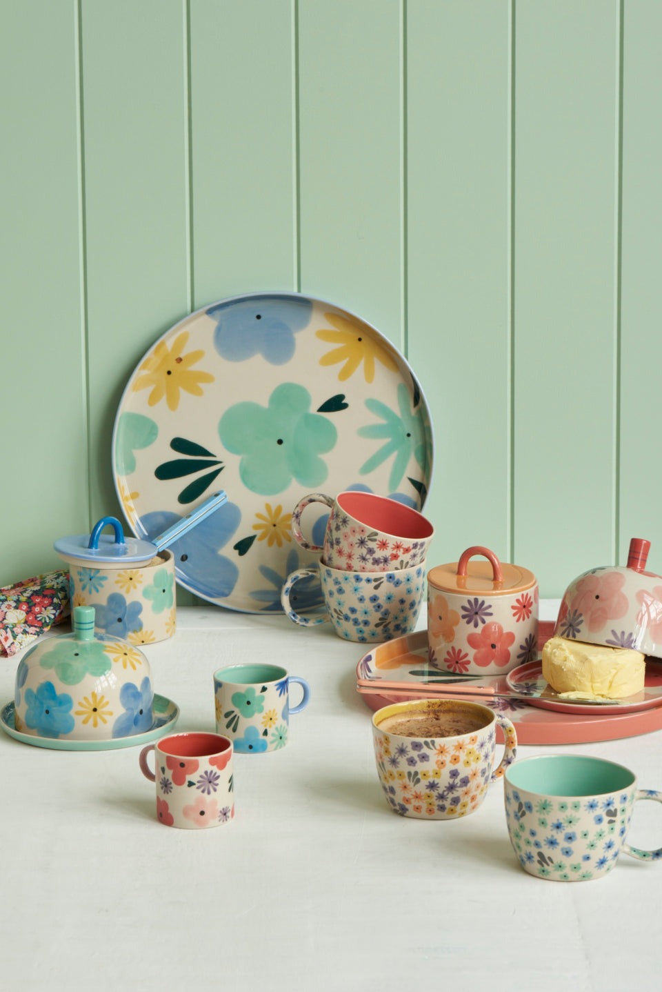 Jones & Co: Ditsy Butter Dish Blue